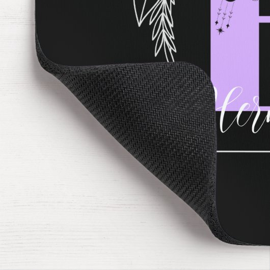 Lila florale Butterfly Custom Monogram - Letter H Mousepad (Ecke)