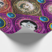 LILA FLORALE CHRISTMAS KROWN, BLAUER GEM FOTO RAHM GESCHENKPAPIER (Ecke)