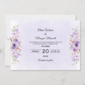 Lila florale Elegance Hochzeit Speichern Sie das D Einladung (Rückseite)