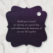 Lila florale Elegant Wedding Vielen Dank Geschenkanhänger (Rückseite)