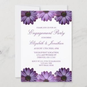 Lila florale Engagement Einladung