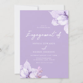 Lila florale Engagement Einladung