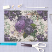 Lila florale Ephemera Seidenpapier (Handwerk)