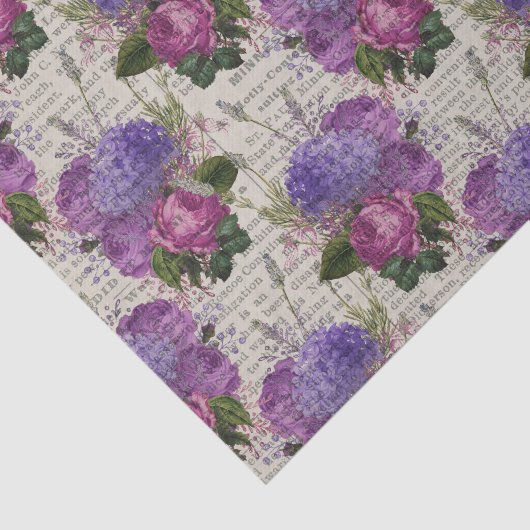 Lila florale Ephemera Seidenpapier (Ausschnitt)