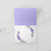 Lila florale Falte Dankeskarte (Innenseite)