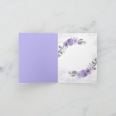 Lila florale Falte Dankeskarte (Innenseite)