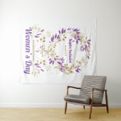 Lila florale Frauenzeichen Frauentag Postkarte Wandteppich (Beispiel (Horizontal))