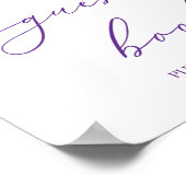 Lila florale Gästebuchsignatur Poster (Ecke)