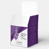 Lila florale Geburtstagsgestaltung Geschenkschachtel (Geöffnet)