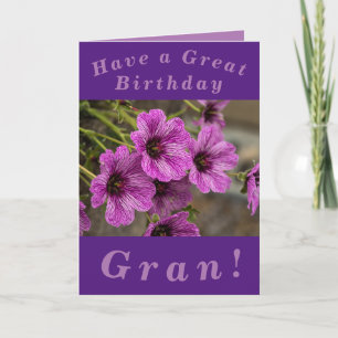 Lila florale Geburtstagskarte für Gran Karte