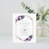 Lila florale geometrische Schrift QR-Code Hochzeit (Stehend Vorderseite)
