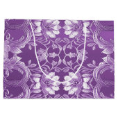 Lila florale Geschenktasche Große Geschenktüte (Rückseite)