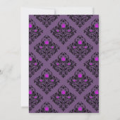 Lila florale Gothic Skulls Bridesmaids Luncheon Einladung (Rückseite)