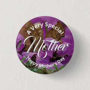 Lila florale HAPPY MUTTER'S DAY Church verschenken Button