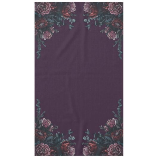 Lila florale Hochzeit im Herbst Tischdecke (Vorderseite)