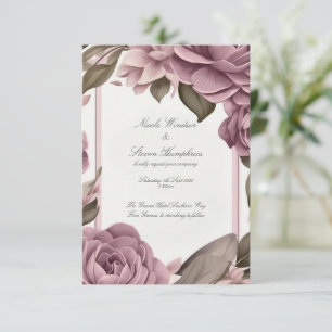 Lila Florale Hochzeits-Einladung für immer zusamme