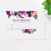 Lila florale Hochzeitssongkarte (Schreibtisch)