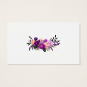 Lila florale Hochzeitssongkarte (Rückseite)