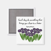 Lila florale Inspiration Magnet (Vorderseite/Rückseite)