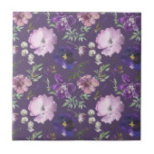 Lila florale Keramik Fliesen Badezimmer Dekoration (Vorderseite)