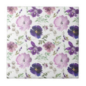 Lila florale Keramik Fliesen Badezimmer Dekoration (Vorderseite)