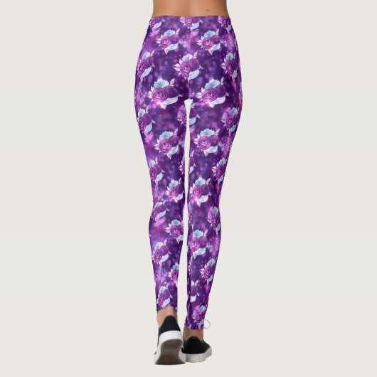 Lila florale Leggings (Rückseite)