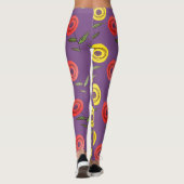 Lila florale Leggings (Rückseite)