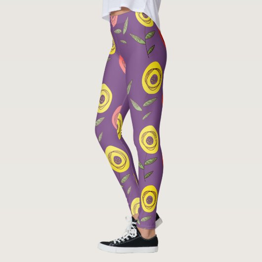 Lila florale Leggings (Links)