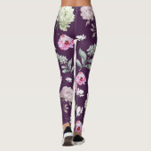 Lila florale Leggings (Rückseite)