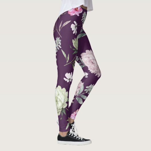 Lila florale Leggings (Rechts)