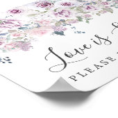 Lila florale Liebe ist Sweet Dessert Bar Sign Poster (Ecke)
