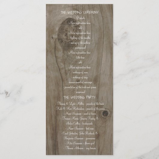 Lila florale Mason Jar Rustic Hochzeitsprogramme Programm (Rückseite)