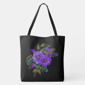 Lila, florale Mit Monogramm Tasche (Rückseite)