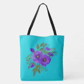 Lila, florale Mit Monogramm Tasche (Rückseite)
