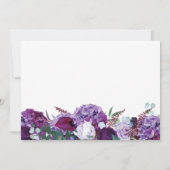Lila florale Moderne Ankündigung Save the Date (Rückseite)