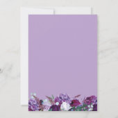 Lila florale Moderne geometrische Hochzeit Einladung (Rückseite)