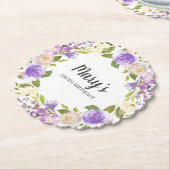 Lila florale Monogramm 100. Geburtstag Untersetzer (angewinkelt)