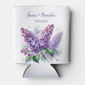 Lila florale Monogramm Dosenkühler (Vorderseite)