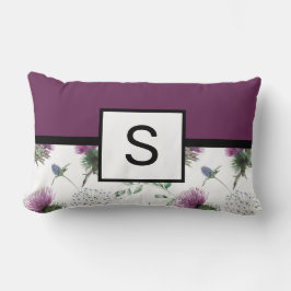 Lila florale Monogramm Lendenkissen