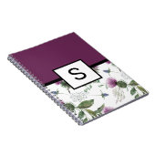 Lila florale Monogramm Notizblock (Rechte Seite)