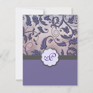 Lila florale Monogramm Save the Date