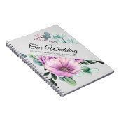 Lila florale Monogramm-WEDD-Notes neu Notizblock (Rechte Seite)