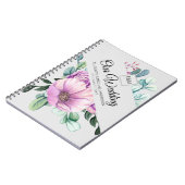 Lila florale Monogramm-WEDD-Notes neu Notizblock (Linke Seite)