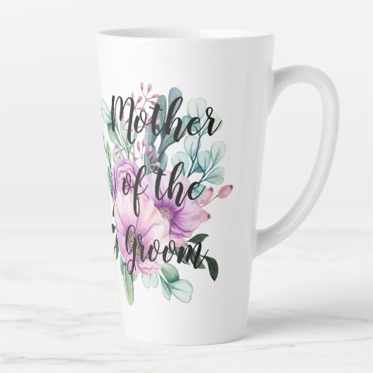 Lila florale MUTTER der GROOM Wedding Bridal Milchtasse (Rechts)