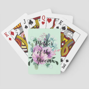 Lila florale MUTTER der GROOM Wedding Bridal Spielkarten