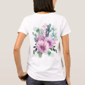 Lila florale MUTTER der GROOM Wedding Bridal T-Shirt (Rückseite)