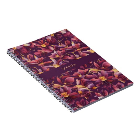 Lila florale notizblock (Rechte Seite)