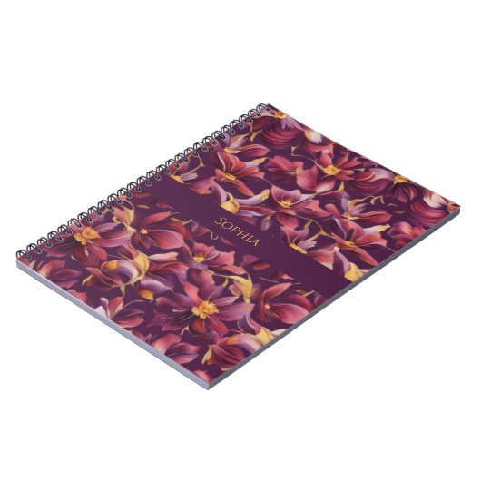 Lila florale notizblock (Linke Seite)