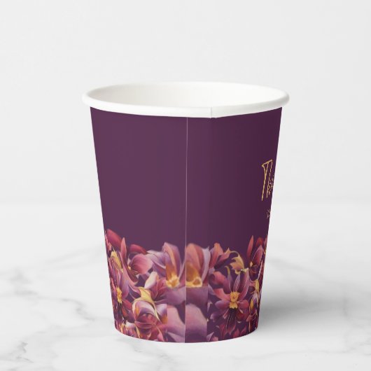 Lila florale pappbecher (Rechts)