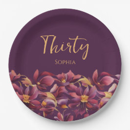 Lila florale pappteller